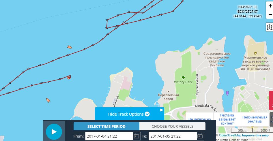 Карта движения судов в реальном времени владивосток
